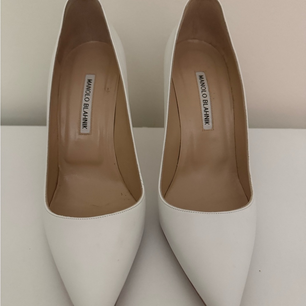 Manolo Blahnik White Heels